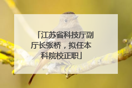 江苏省科技厅副厅长张桥，拟任本科院校正职