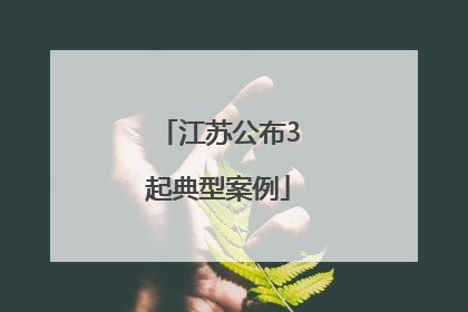 江苏公布3起典型案例