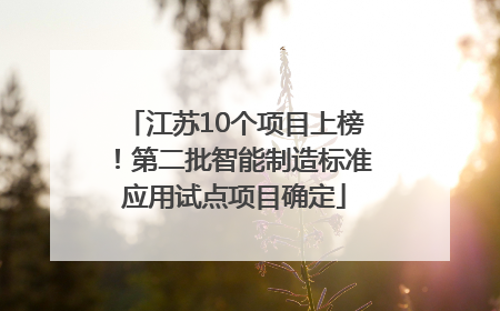 江苏10个项目上榜！第二批智能制造标准应用试点项目确定