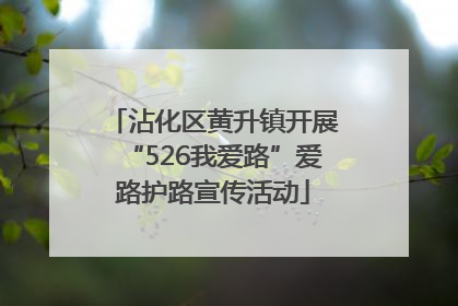 沾化区黄升镇开展“526我爱路”爱路护路宣传活动