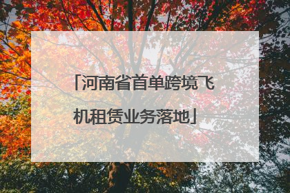 河南省首单跨境飞机租赁业务落地