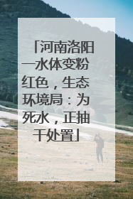 河南洛阳一水体变粉红色，生态环境局：为死水，正抽干处置