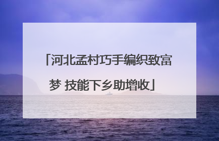 河北孟村巧手编织致富梦 技能下乡助增收
