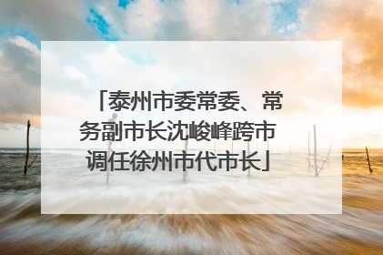 泰州市委常委、常务副市长沈峻峰跨市调任徐州市代市长