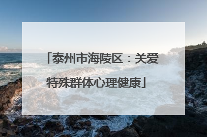 泰州市海陵区：关爱特殊群体心理健康