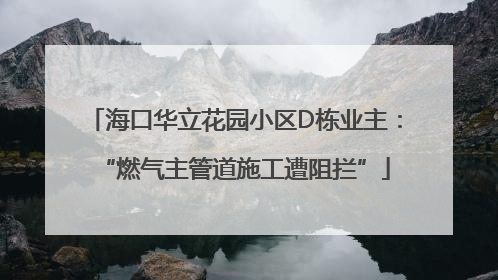 海口华立花园小区D栋业主：“燃气主管道施工遭阻拦”
