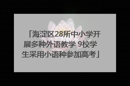 海淀区28所中小学开展多种外语教学 9校学生采用小语种参加高考