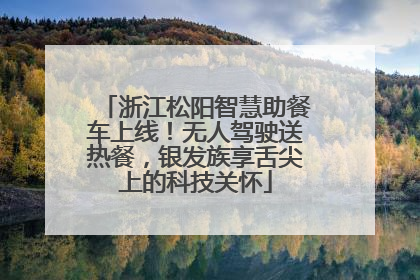 浙江松阳智慧助餐车上线！无人驾驶送热餐，银发族享舌尖上的科技关怀