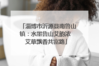 淄博市沂源县南鲁山镇：水墨鲁山艾韵浓 艾草飘香共富路