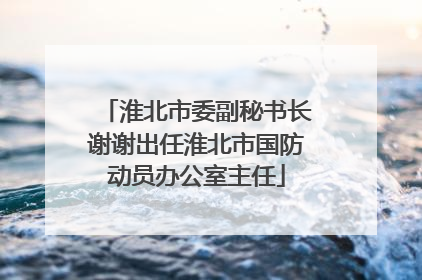 淮北市委副秘书长谢谢出任淮北市国防动员办公室主任