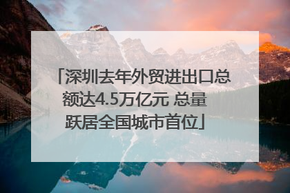 深圳去年外贸进出口总额达4.5万亿元 总量跃居全国城市首位