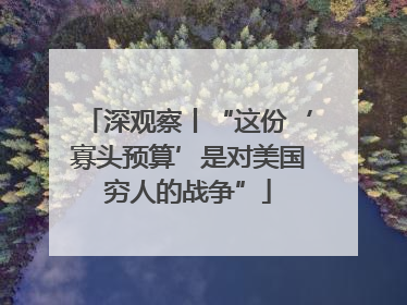 深观察丨“这份‘寡头预算’是对美国穷人的战争”