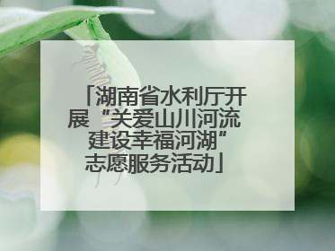 湖南省水利厅开展“关爱山川河流 建设幸福河湖”志愿服务活动