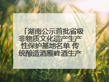 湖南公示首批省级非物质文化遗产生产性保护基地名单 传统酿造酒雁峰酒生产基地入选
