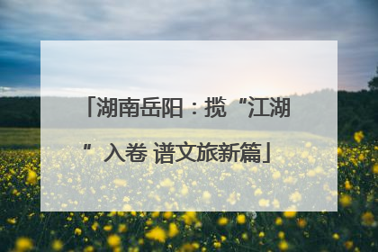 湖南岳阳：揽“江湖”入卷 谱文旅新篇