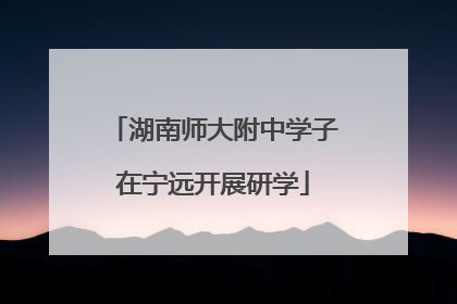 湖南师大附中学子在宁远开展研学