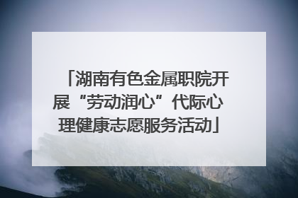 湖南有色金属职院开展“劳动润心”代际心理健康志愿服务活动
