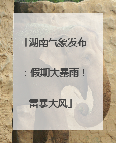 湖南气象发布：假期大暴雨！雷暴大风