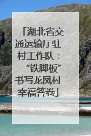 湖北省交通运输厅驻村工作队：“铁脚板”书写龙凤村幸福答卷