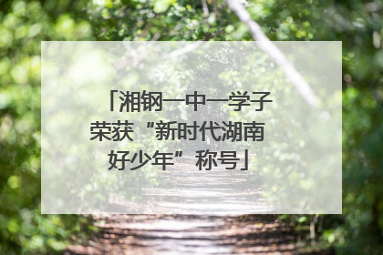 湘钢一中一学子荣获“新时代湖南好少年”称号