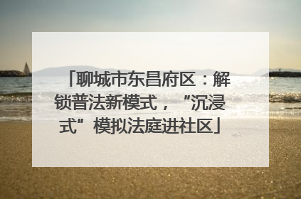 聊城市东昌府区：解锁普法新模式，“沉浸式”模拟法庭进社区