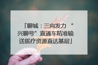 聊城：三向发力 “兴聊号”直通车精准输送医疗资源直达基层