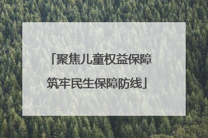 聚焦儿童权益保障 筑牢民生保障防线