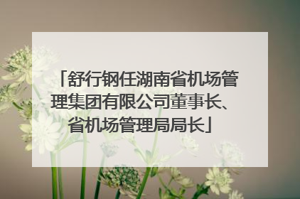舒行钢任湖南省机场管理集团有限公司董事长、省机场管理局局长