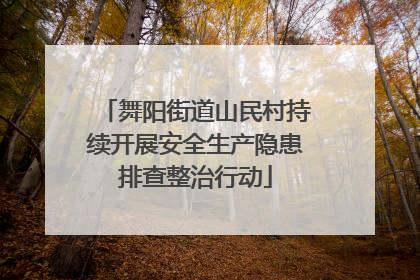 舞阳街道山民村持续开展安全生产隐患排查整治行动