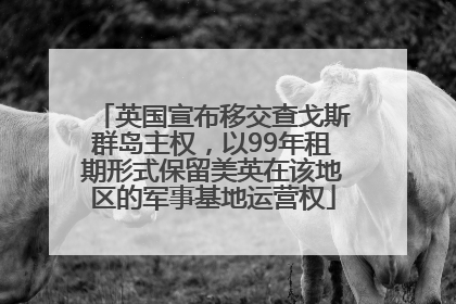 英国宣布移交查戈斯群岛主权，以99年租期形式保留美英在该地区的军事基地运营权