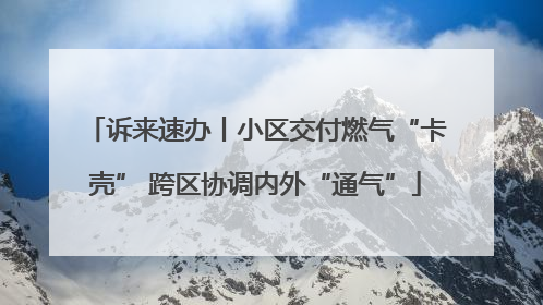 诉来速办丨小区交付燃气“卡壳” 跨区协调内外“通气”