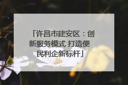 许昌市建安区：创新服务模式 打造便民利企新标杆