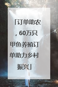 订单助农，60万只甲鱼养殖订单助力乡村振兴