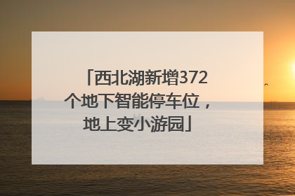 西北湖新增372个地下智能停车位，地上变小游园