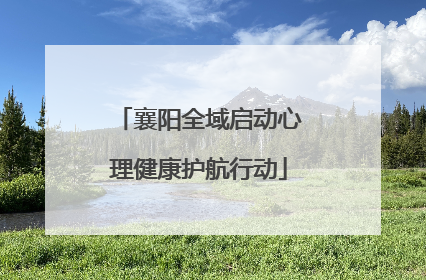 襄阳全域启动心理健康护航行动