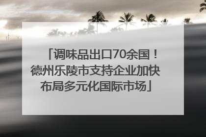调味品出口70余国！德州乐陵市支持企业加快布局多元化国际市场