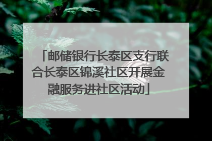 邮储银行长泰区支行联合长泰区锦溪社区开展金融服务进社区活动