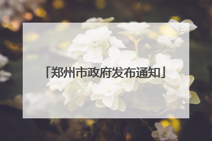 郑州市政府发布通知