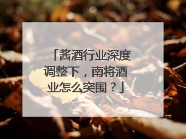 酱酒行业深度调整下，南将酒业怎么突围？
