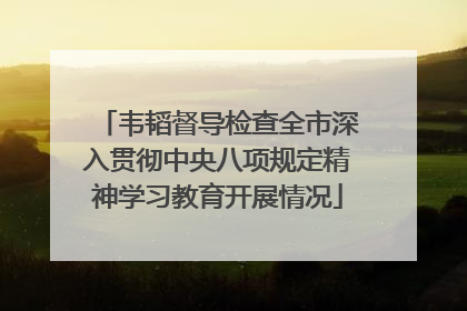 韦韬督导检查全市深入贯彻中央八项规定精神学习教育开展情况