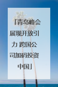 青岛峰会展现开放引力 跨国公司加码投资中国