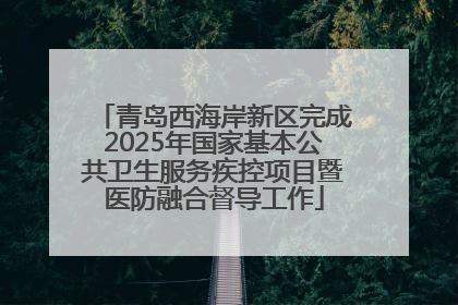 青岛西海岸新区完成2025年国家基本公共卫生服务疾控项目暨医防融合督导工作
