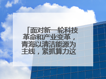 面对新一轮科技革命和产业变革，青海以清洁能源为主线，紧抓算力这个数字经济的“血液”、科技主权的“筹码”、产业升级的“杠杆”、绿色转型的“支点”，勇于撬动国家“双碳”战略、“东数西算”工程重大发展新机遇