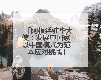 阿根廷驻华大使：发展中国家以中国模式为范本应对挑战