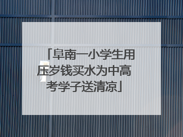 阜南一小学生用压岁钱买水为中高考学子送清凉