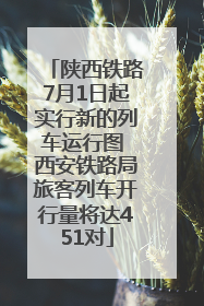 陕西铁路7月1日起实行新的列车运行图 西安铁路局旅客列车开行量将达451对