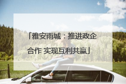 雅安雨城：推进政企合作 实现互利共赢