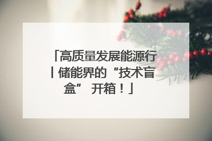 高质量发展能源行丨储能界的“技术盲盒” 开箱！