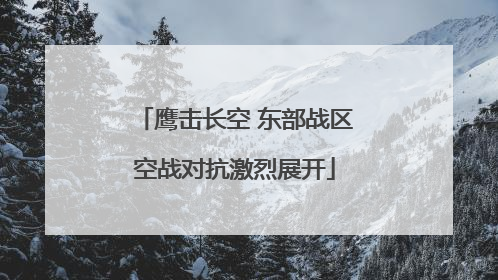 鹰击长空 东部战区空战对抗激烈展开