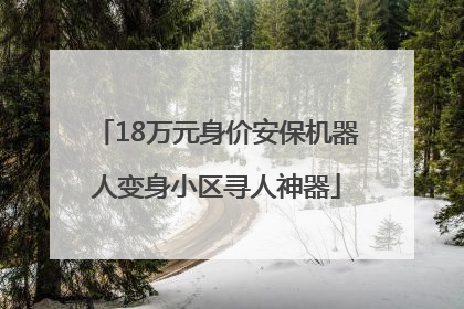 18万元身价安保机器人变身小区寻人神器